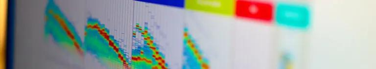 Banner image of a fluorescence spectrum on the S8 flow cytometer