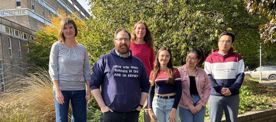 Group photo of the lab members outside the JCMB building