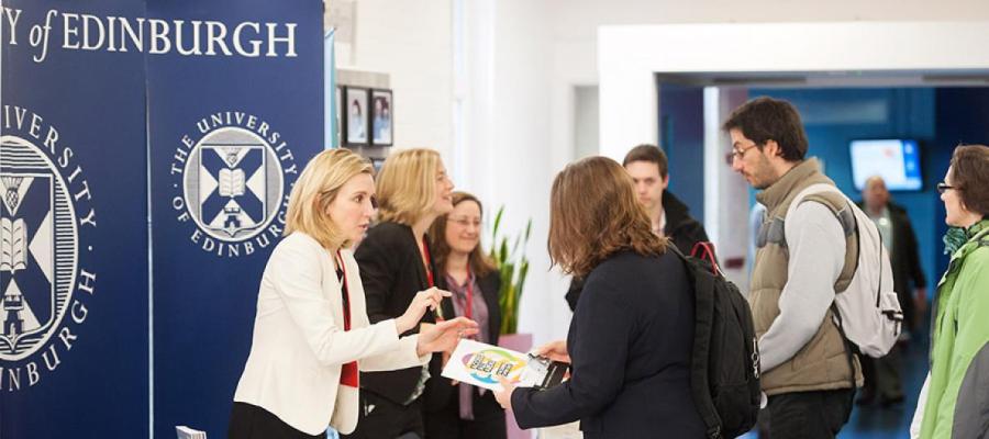 Prospective students at an open day