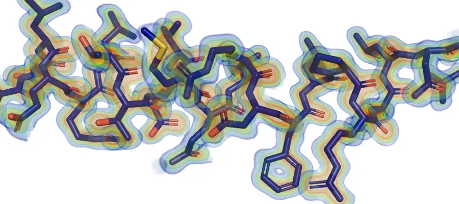 cartoon of protein electron density
