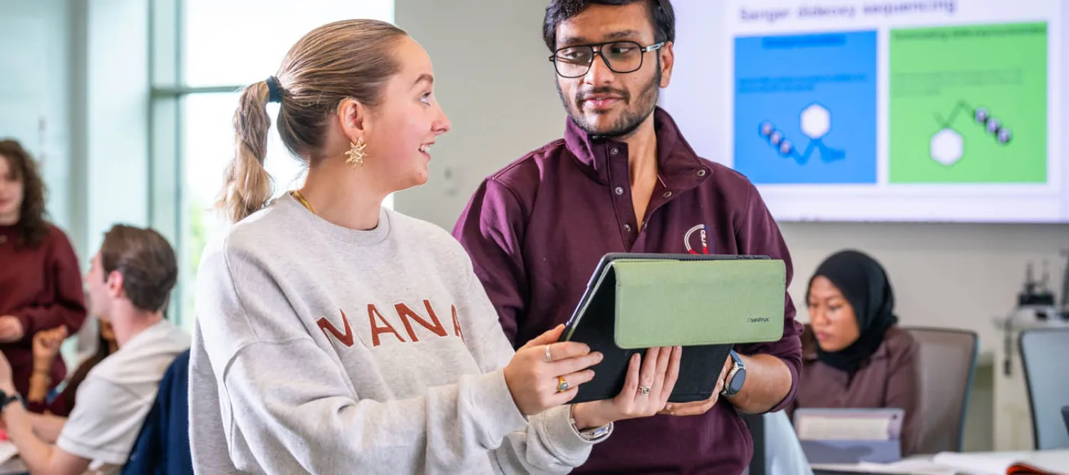 students talking