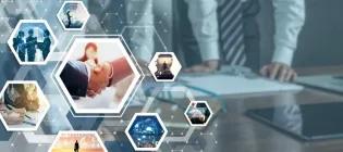 Collection of Hexagonal images Showing Business Deals, Infrastructure Projects, Workers, etc.