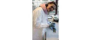 Cal Vickerstaff working in a lab.