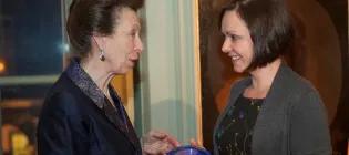 Photo of Louise being presented with the Chancellor’s Rising Star Award by Princess Anne.