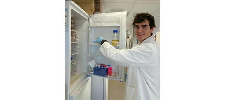 Alexander Orr working in the lab.