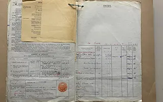 An old document with a list of passengers on the Titanic