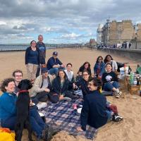 BBQ on the beach with group members, Kevin Hardwick and Atlanta Cook