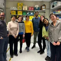 Group members with their Nepalese visitor in the lab