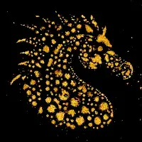 Cells plated on micropatterned extracellular matrix forcing them to arrange in the shape of a kelpie.