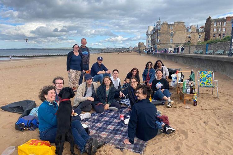 BBQ on the beach with group members, Kevin Hardwick and Atlanta Cook