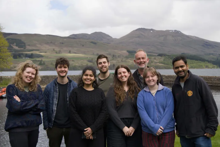 The Hardwick lab smiling in front of Firbush Activity centre
