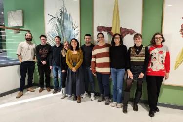 A photo of all of the members of the MPEG lab in October 2024, taken at Royal Botanic Gardens Edinburgh.