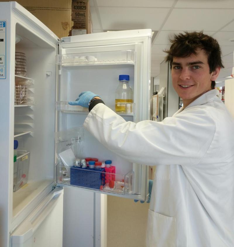 Alexander Orr working in the lab.