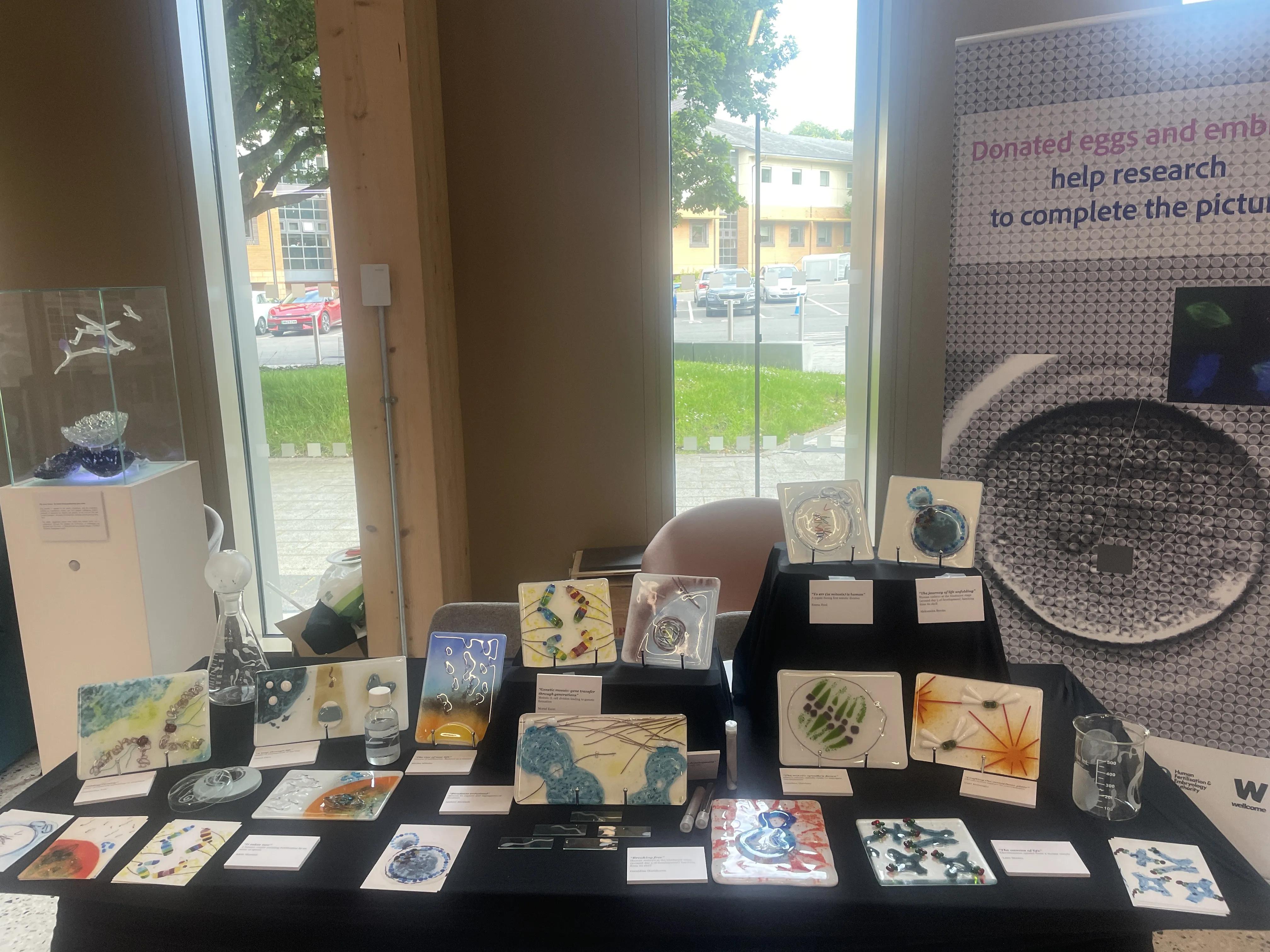 Photo of the exhibition stand showing all the tile artworks.