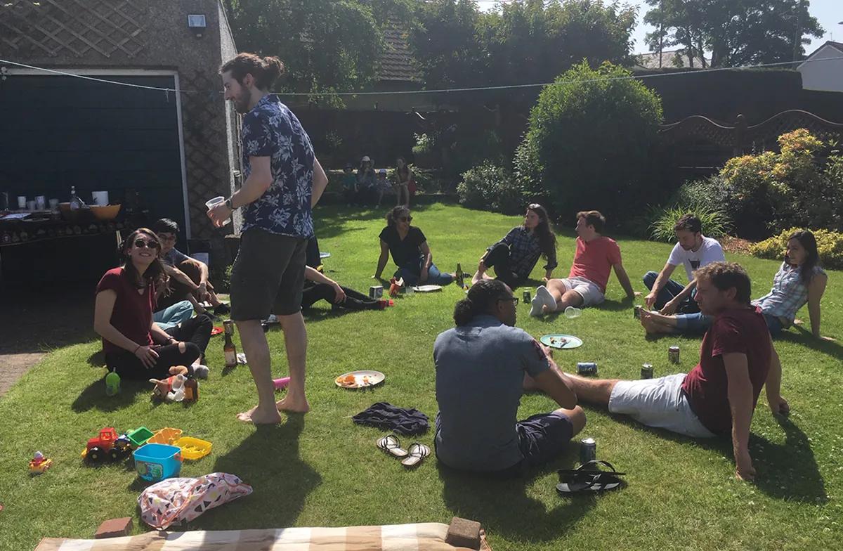 Similar as above - Philip group and Spoel group on a barbecue.