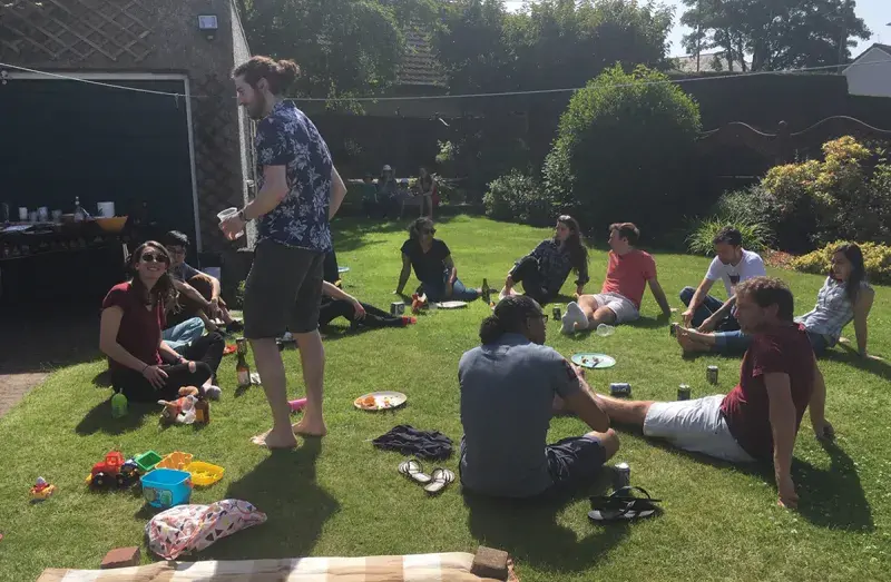 Similar as above - Philip group and Spoel group on a barbecue.