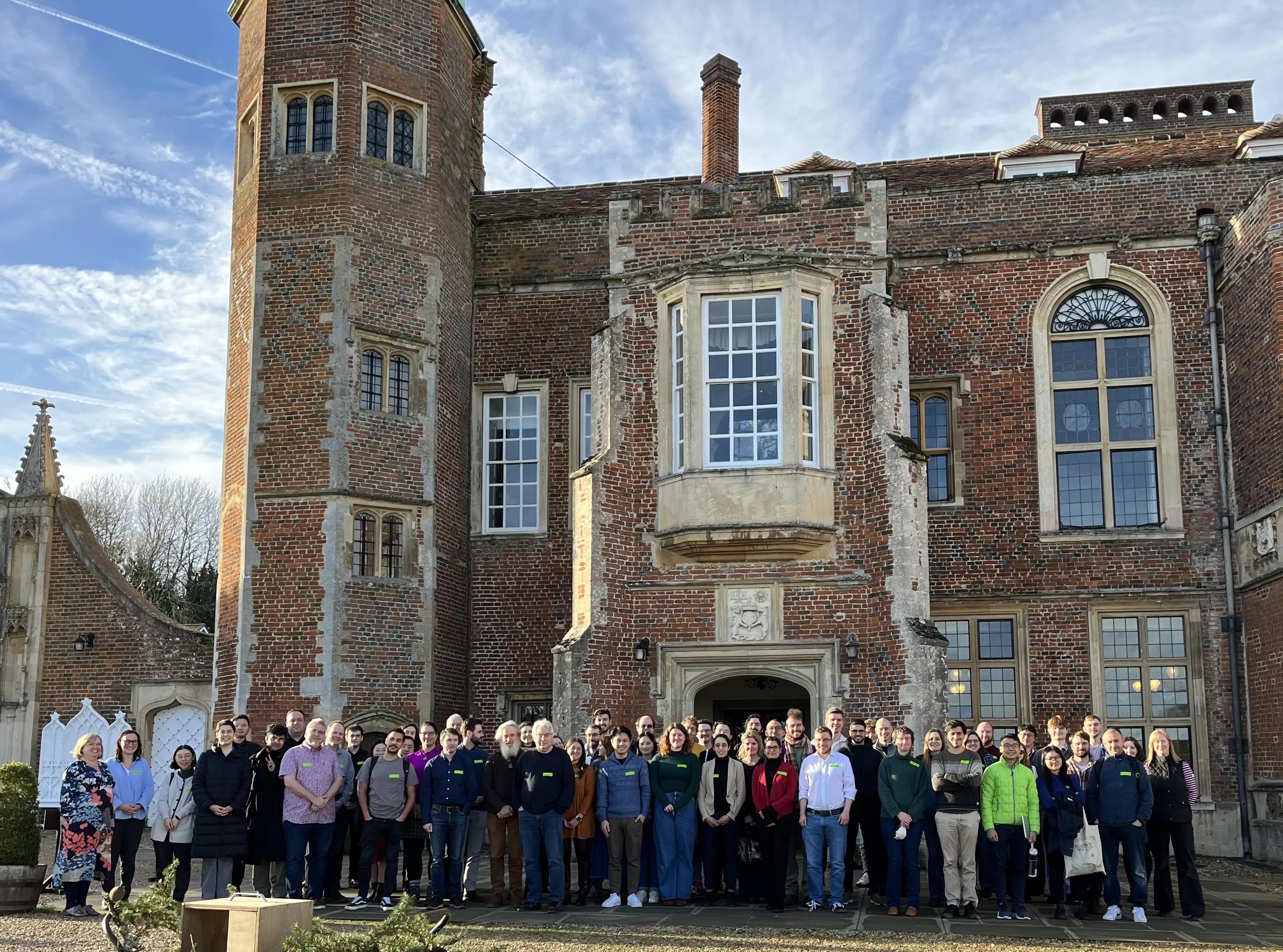 Photo of Non Seed Plant meeting attendees outside Madingley Hall