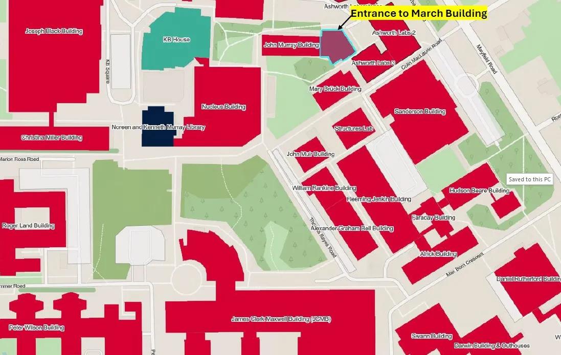 Kings Buildings site map