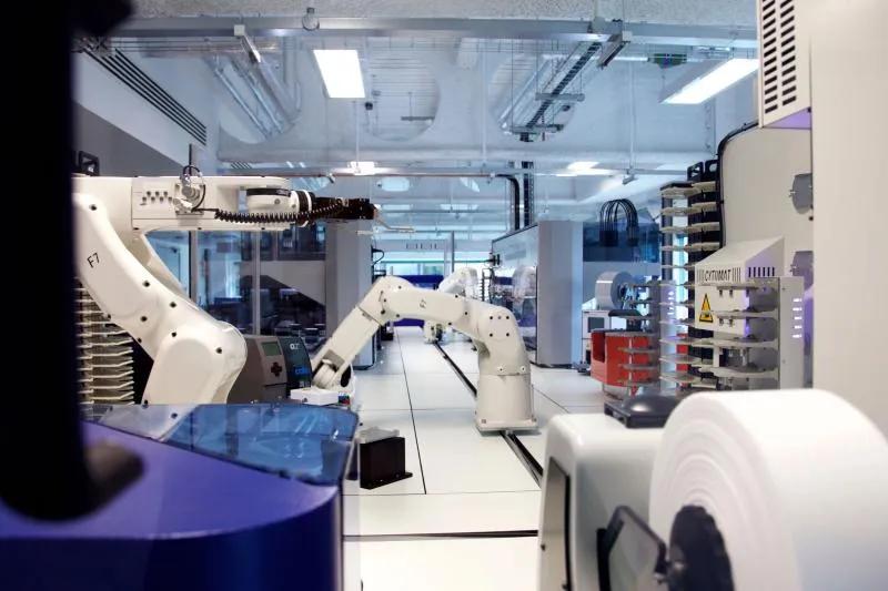 Photo of instruments in the genome foundry