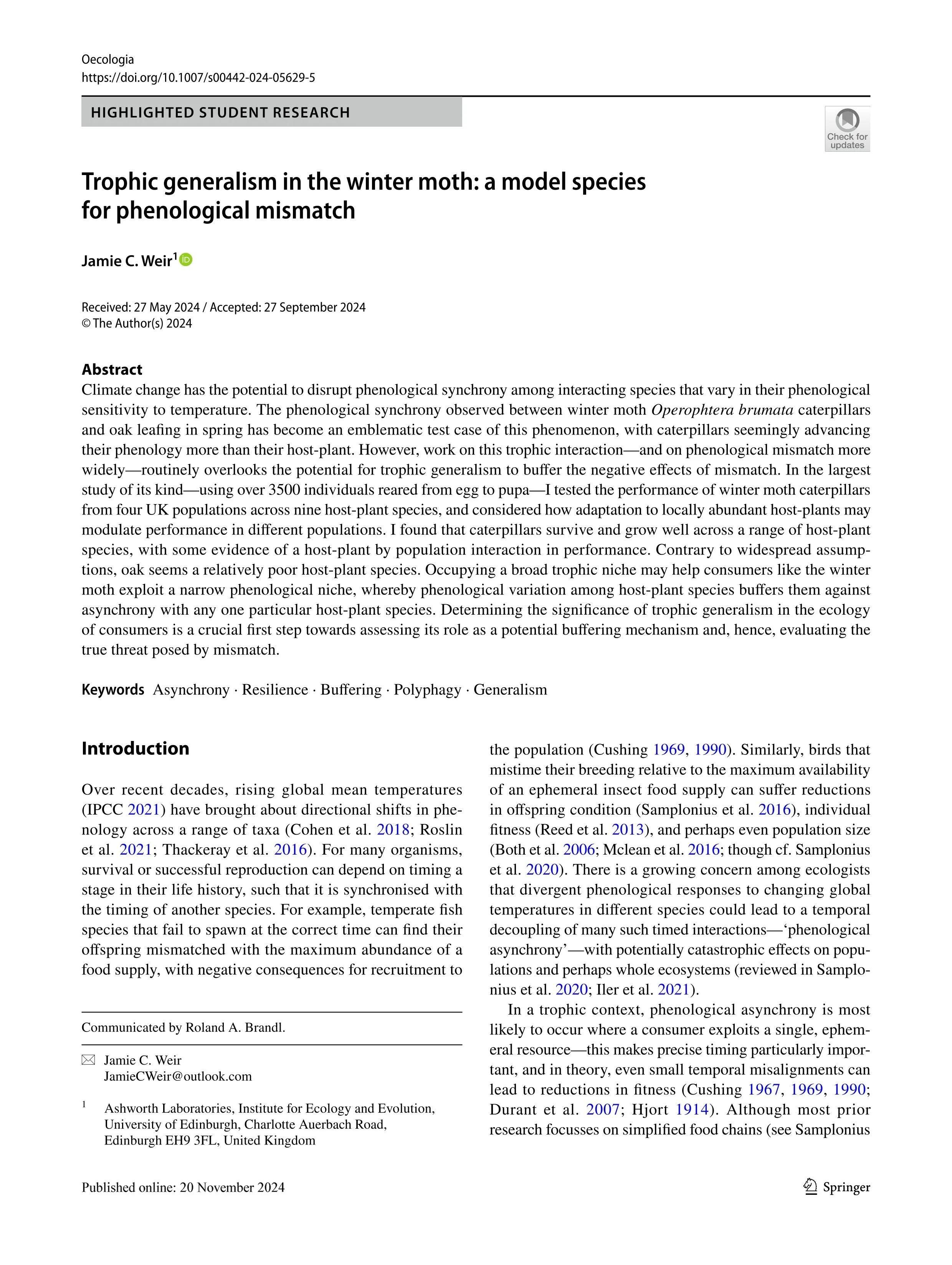 Screenshot of Weir's article