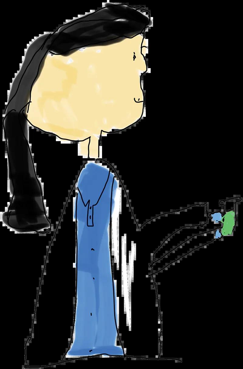 Drawing of a scientist by 9-year-old girl. 