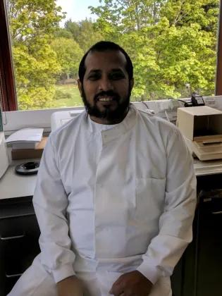 Dr. Morsaline Billah in the lab.