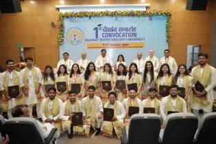 Gujarat Biotechnology University (GBU) celebrated its first cohort of 26 students graduating with Master of Science degrees in Biotechnology