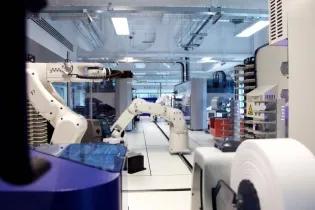 Photo of instruments in the genome foundry