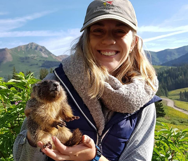 Alexandra Jebb (2017 cohort) on field work - hibernating marmots (Rocky Mountains, Colorado)