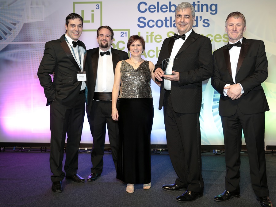 From left: Dr Alistair McCormick, Dr Rocky Kindt, Scot Bio COO Polly Van Alstyne, Scot Bio CEO DC Van Alstyne, and Ivan McKee