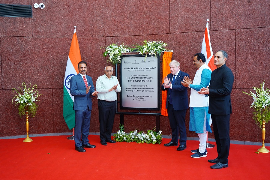 Prime Minister Boris Johnson visited Gujarat Biotechnology University (GBU) in India