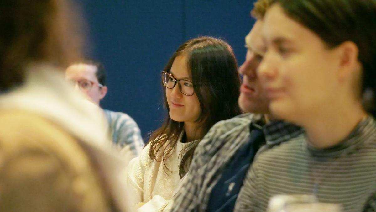 Photo of students attending the induction event in Dundee