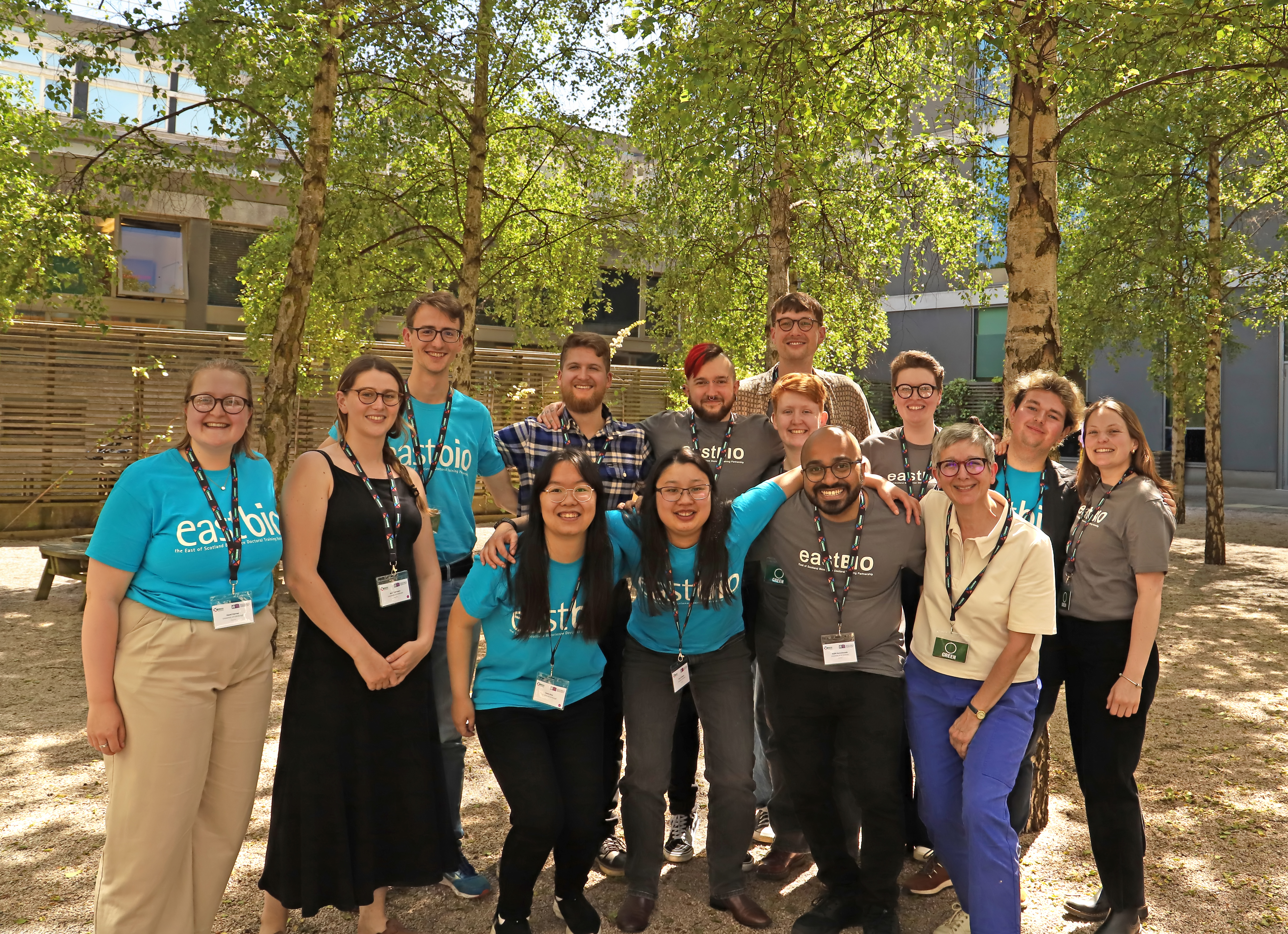 Image of the 2024 students reps, taken outside surrounded by trees