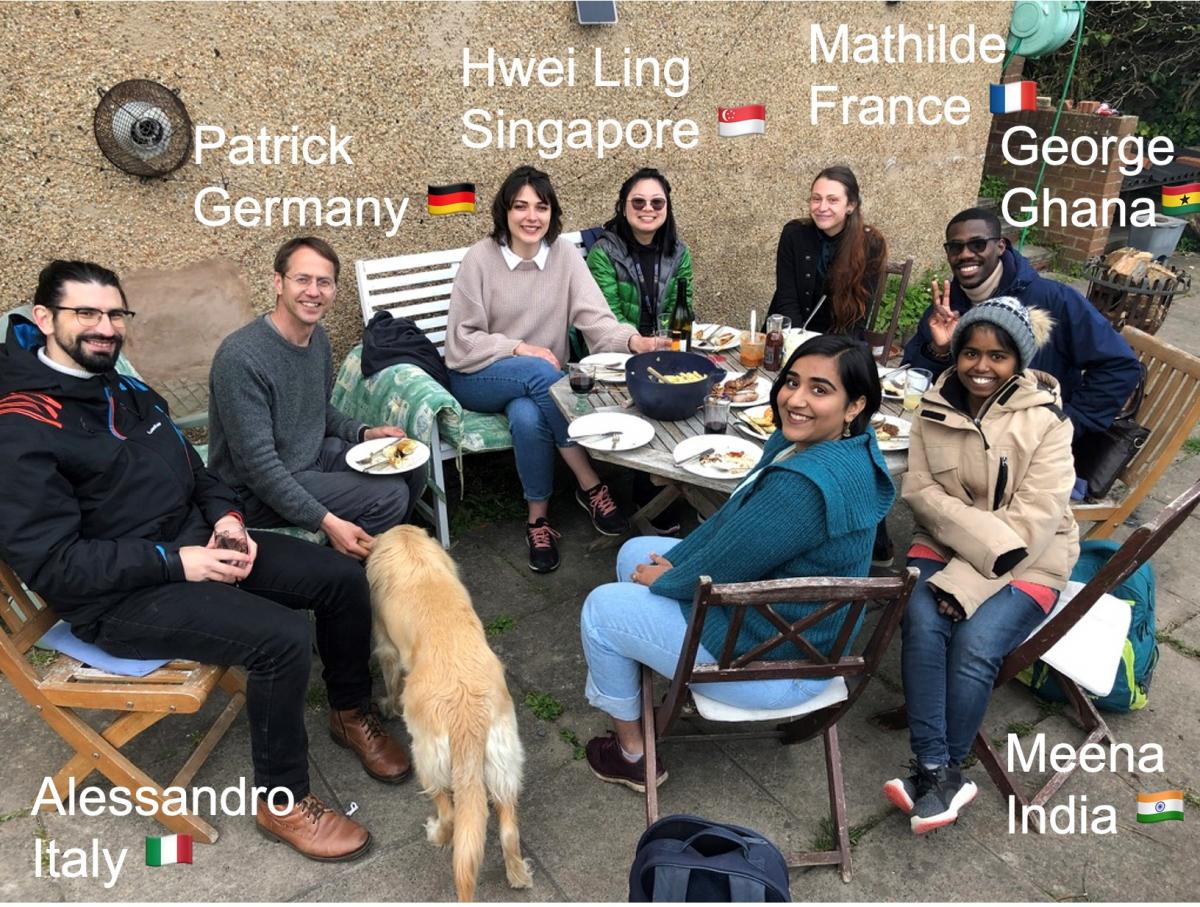 Heun lab: Alessandro (Italy), Patrick (Germany), Hwei Ling (Singapore), Mathilde (France), George (Ghana), Meena (India)