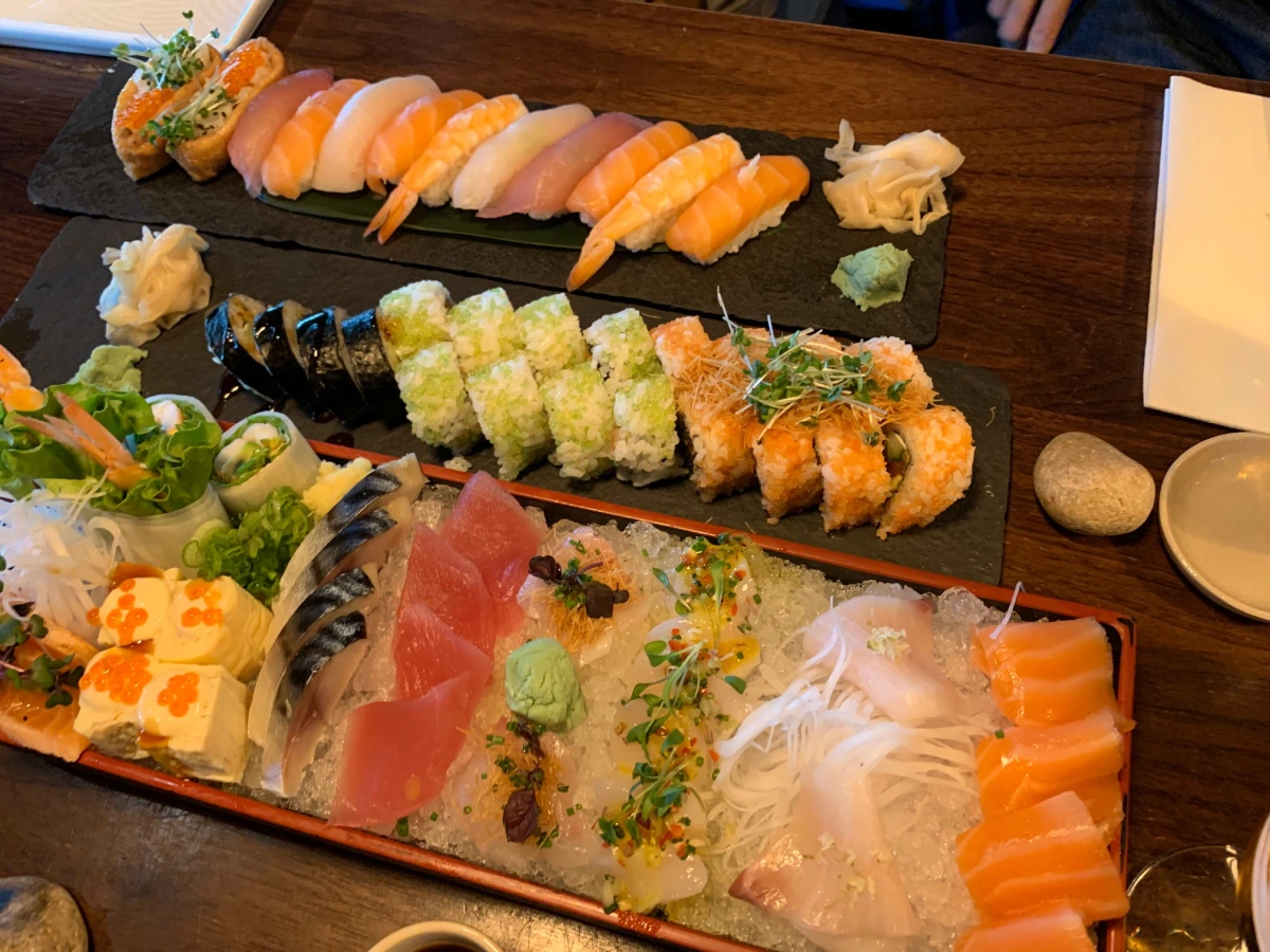 Photo of a plater of sushi