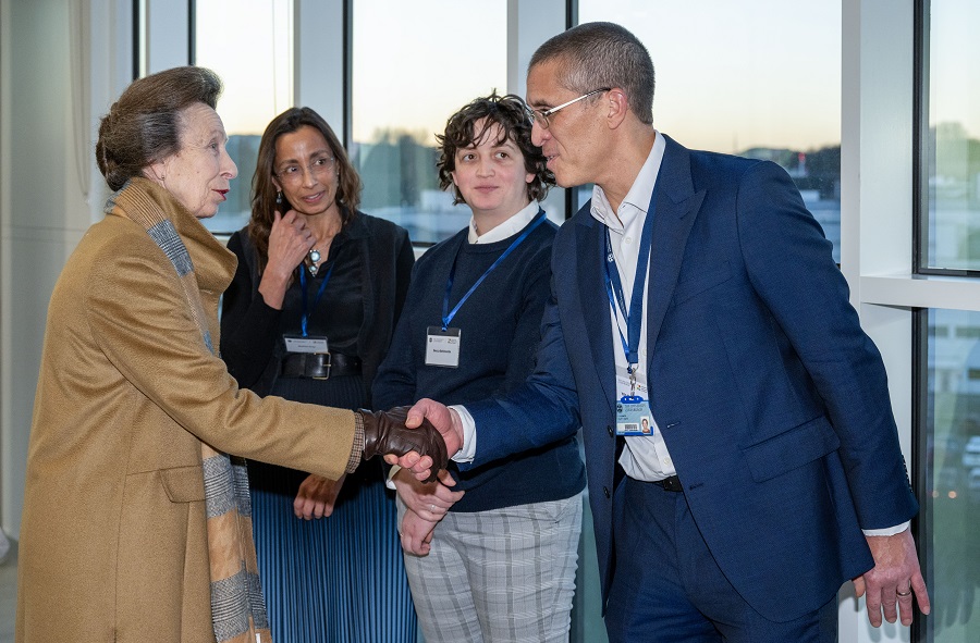 Professor Tilo Kunnath meeting the Chancellor of the University, HRH The Princess Royal