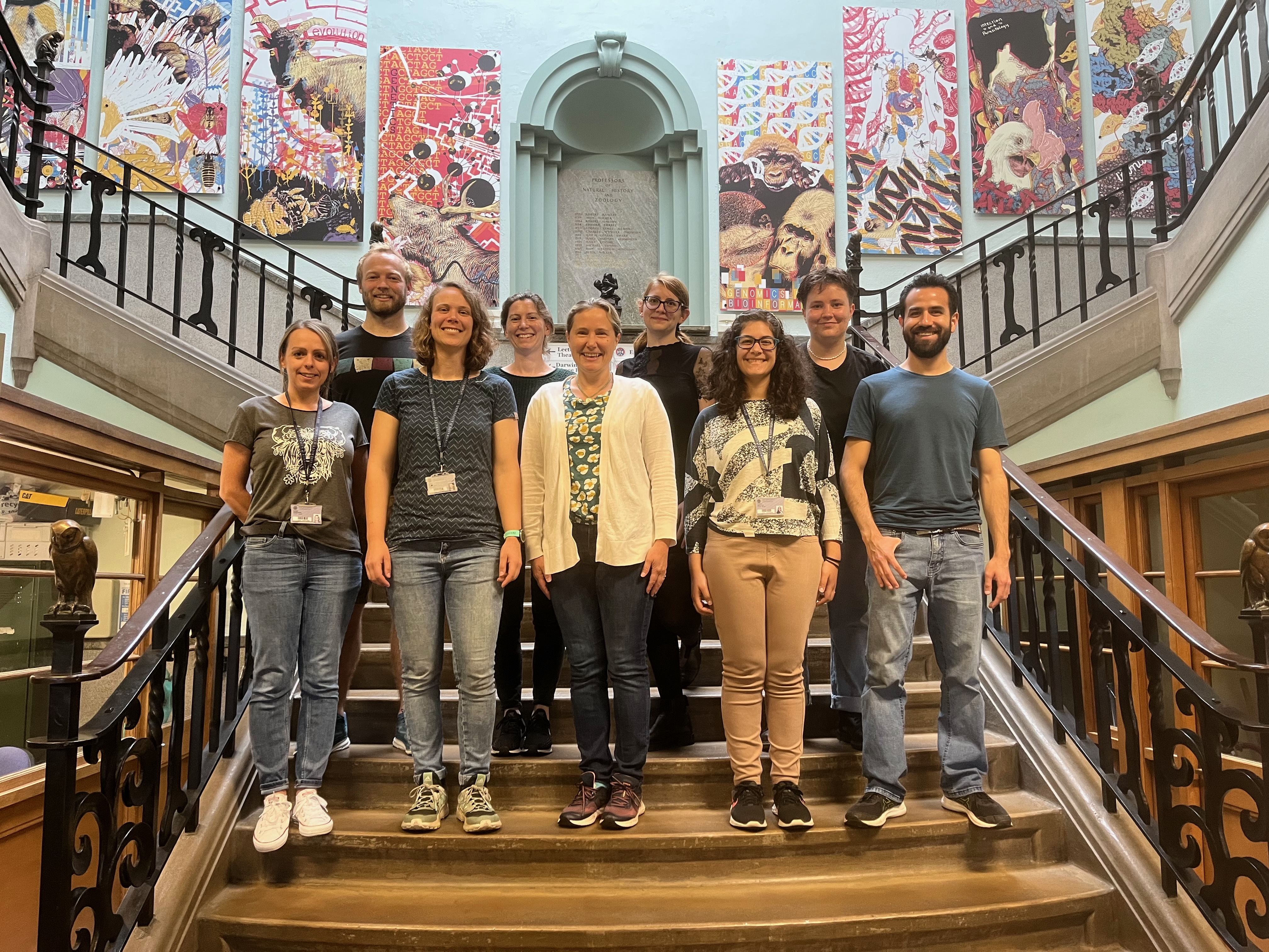 ​ Dr Amy Buck (centre) and her research team at the University of Edinburgh ​