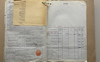 An old document with a list of passengers on the Titanic