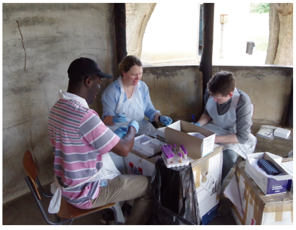 Staff work with samples