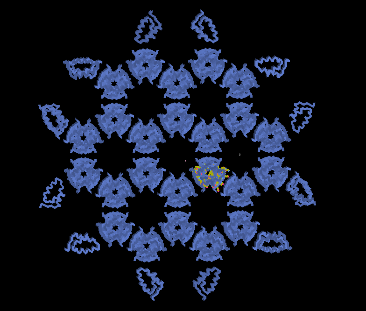 Snowflake design derived from Patryk Ludzia’s crystals