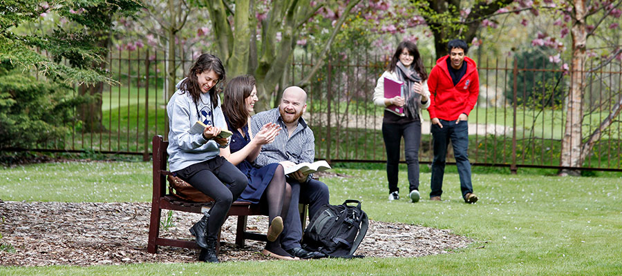 Photo of students in George Square gardens